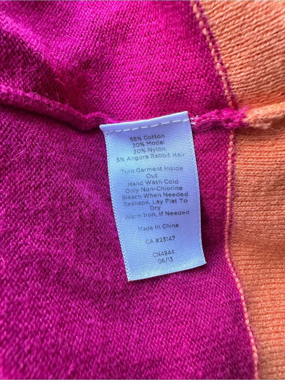 Talbots Women's Magenta Contrast-Hem Sweater - Picture 4 of 6